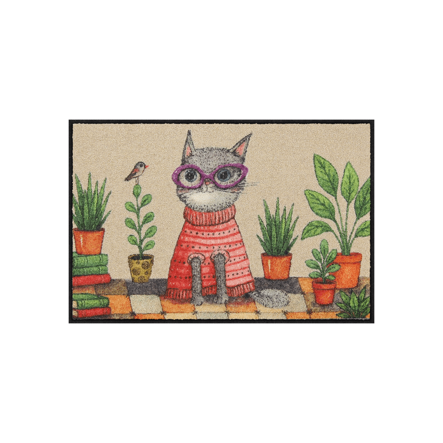 salonloewe-sophisti-cat-eingangsmatte-50-x-75-cm-waschbare-schmutzfangmatte-mit- image 1