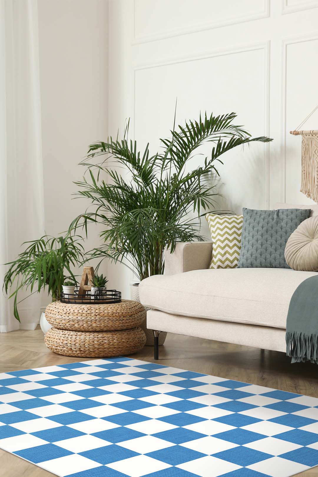teppana-playful-blueberry-teppich-waschbarer-indoor-teppich-blau-kariert-modern- image 4