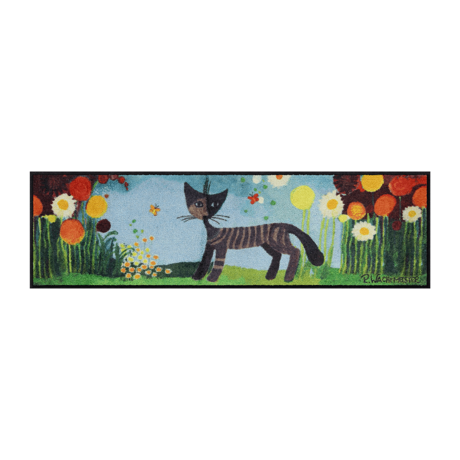 salonloewe-margherite-halb-rund-35-x-120-cm-kunstvolle-halbrund-matte-mit-katzen image 1
