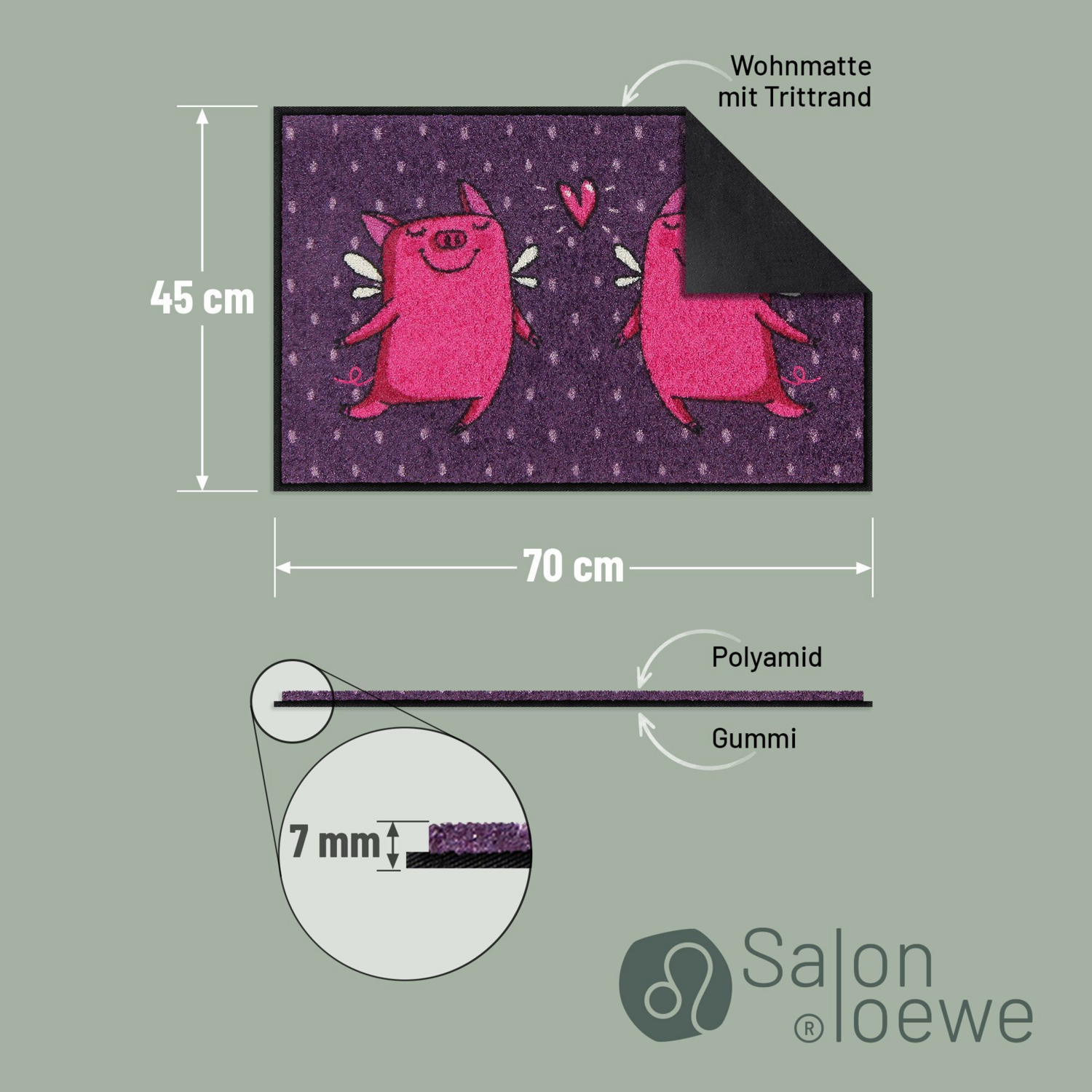 salonloewe-love-pigs-violet-eingangsmatte-45-x-70-cm image 3