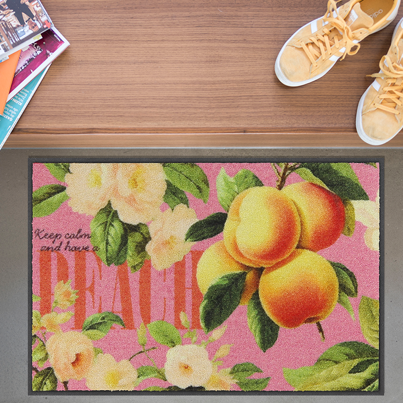 salonloewe-happy-peach-eingangsmatte-50-x-75-cm-fu-matte-mit-pfirsich-motiv-made image 2