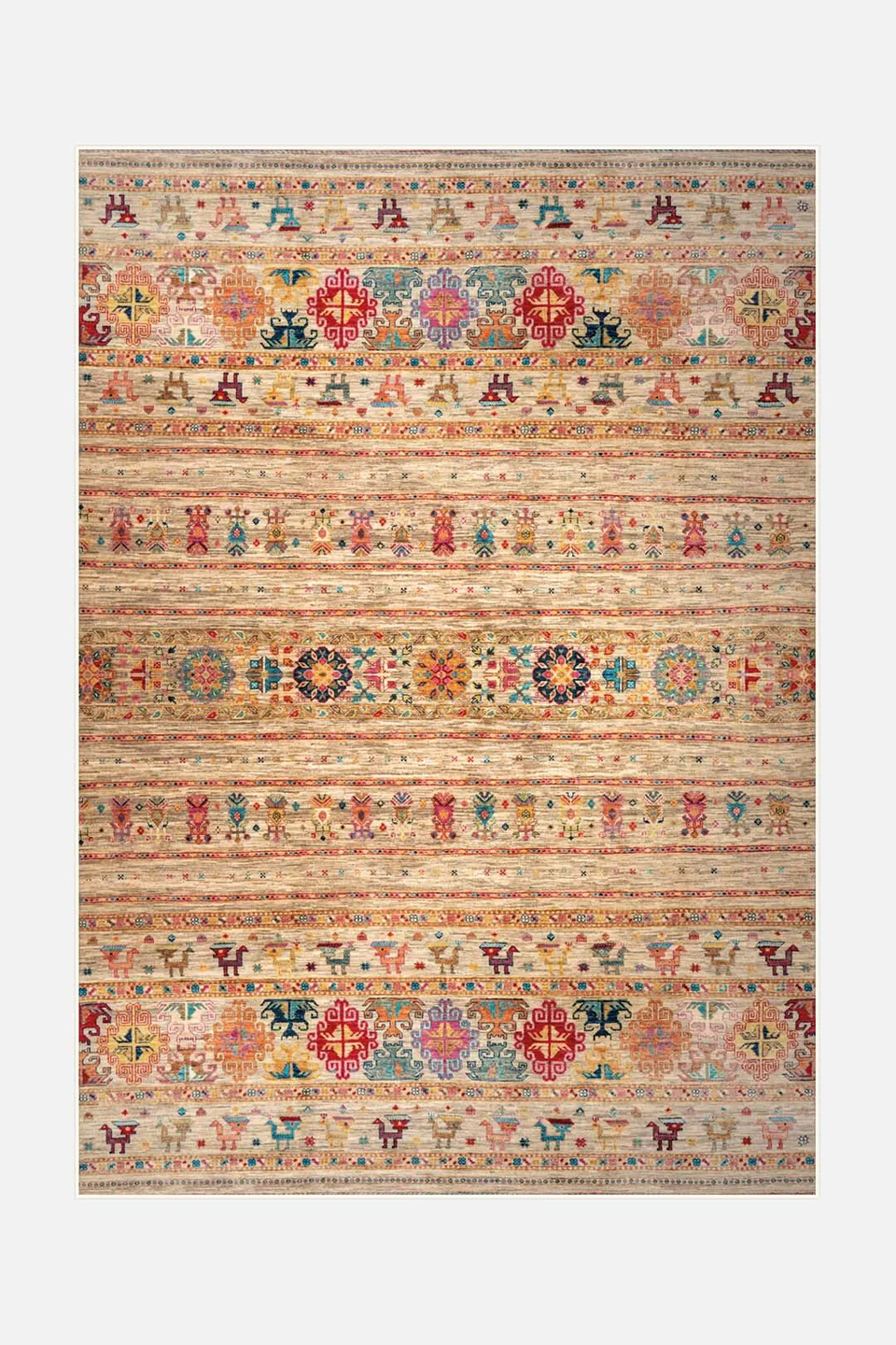 teppana-shiva-naturell-teppich-waschbarer-teppich-im-boho-design-beige-natur-mit image 1