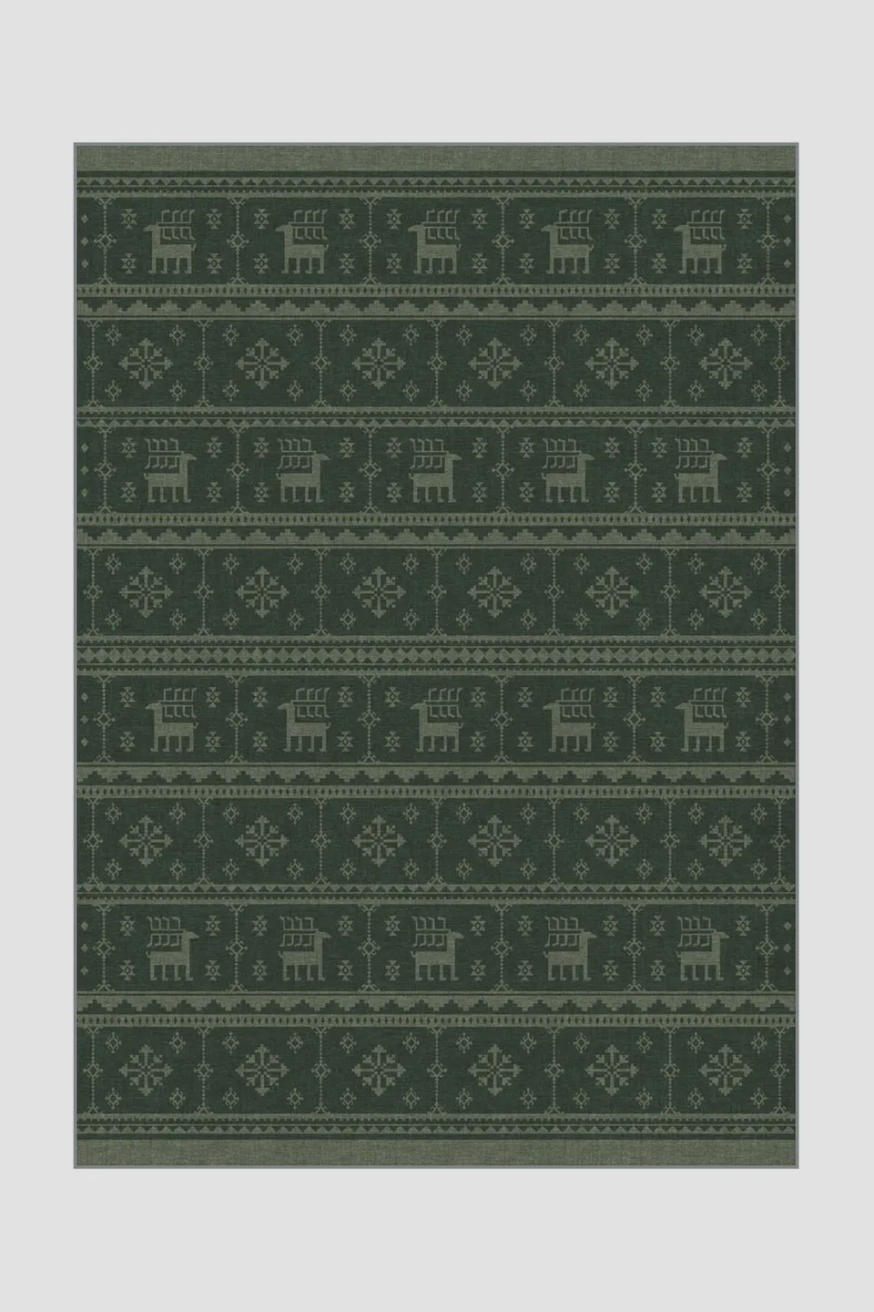 teppana-rentiere-tannengr-n-teppich-waschbarer-indoor-teppich-mit-rentier-und-ta image 1