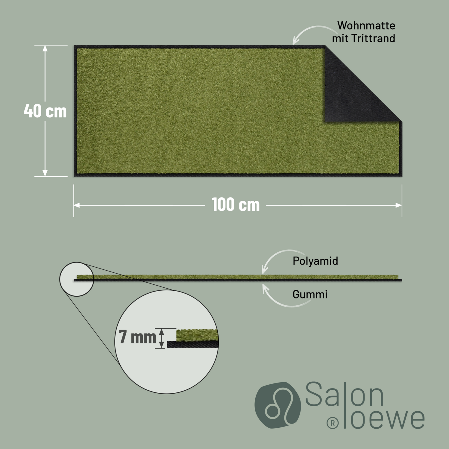 salonloewe-salbei-l-ufer-40-x-100-cm-waschbare-fu-matte-in-gr-n-mit-gummi-r-cken image 3