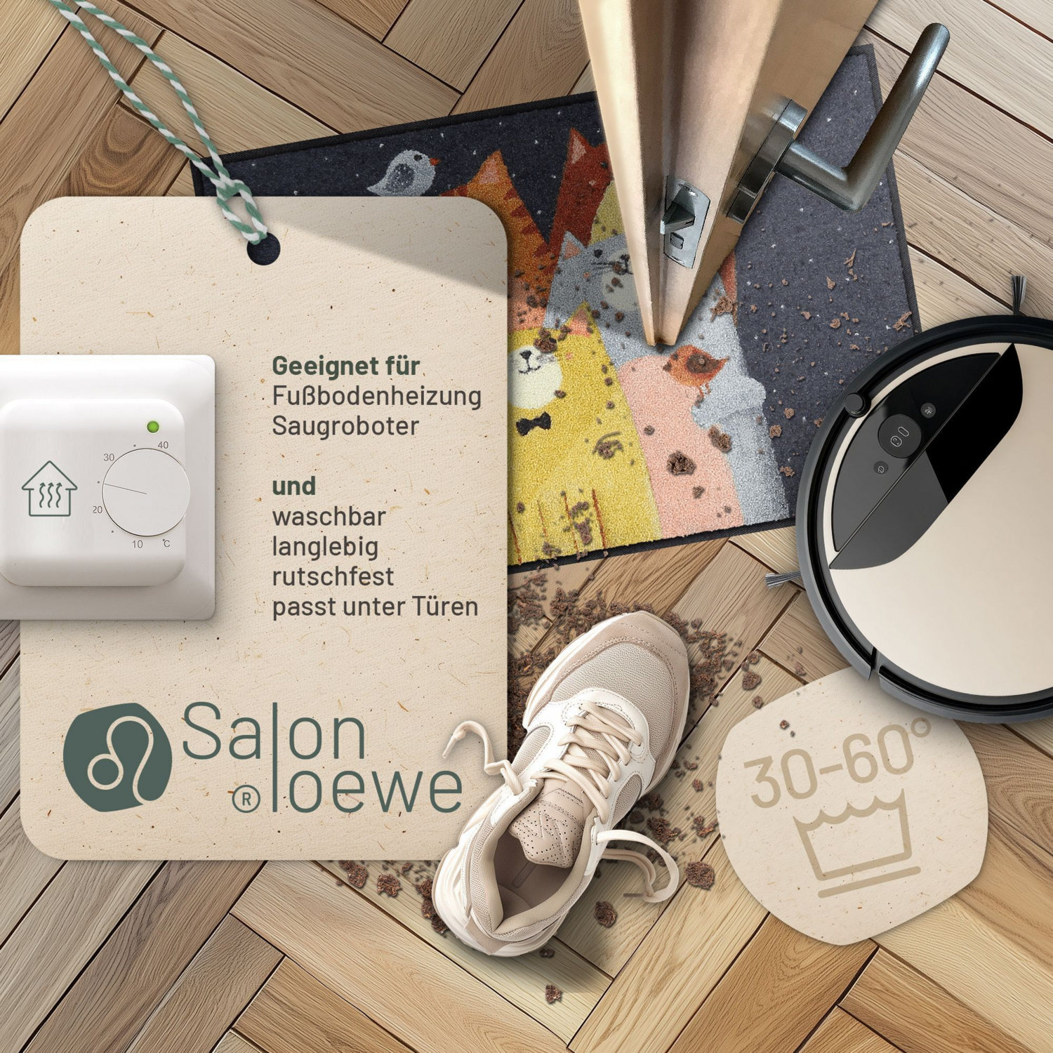 salonloewe-cat-quartet-eingangsmatte-50-x-75-cm-fu-matte-mit-vier-katzen-rutschf image 2
