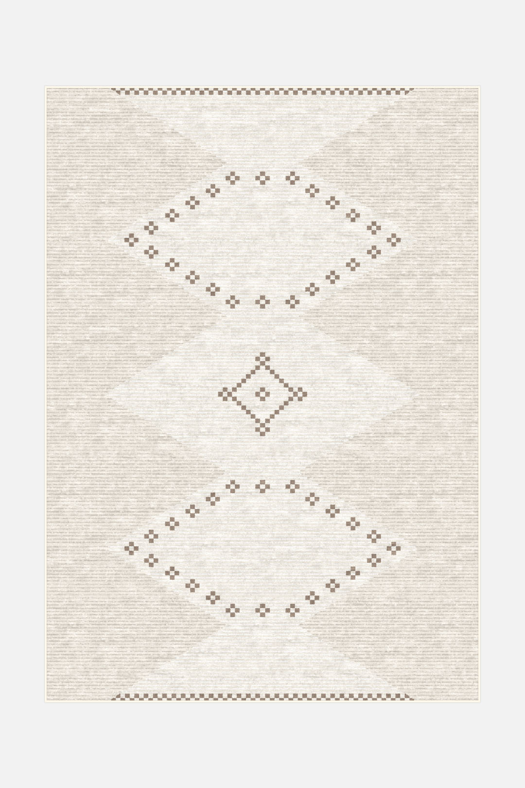 teppana-nora-mandel-teppich-waschbarer-boho-teppich-beige-natur-geometrisch-inkl image 1