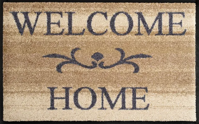 wash-dry-fu-matte-welcome-home-beige-50x75-cm-waschbar-innen-au-en-nitrilgummi-r image 1