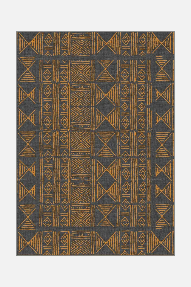 teppana-antik-gold-teppich-waschbarer-designer-teppich-gelb-orange-grau-silber-g image 1