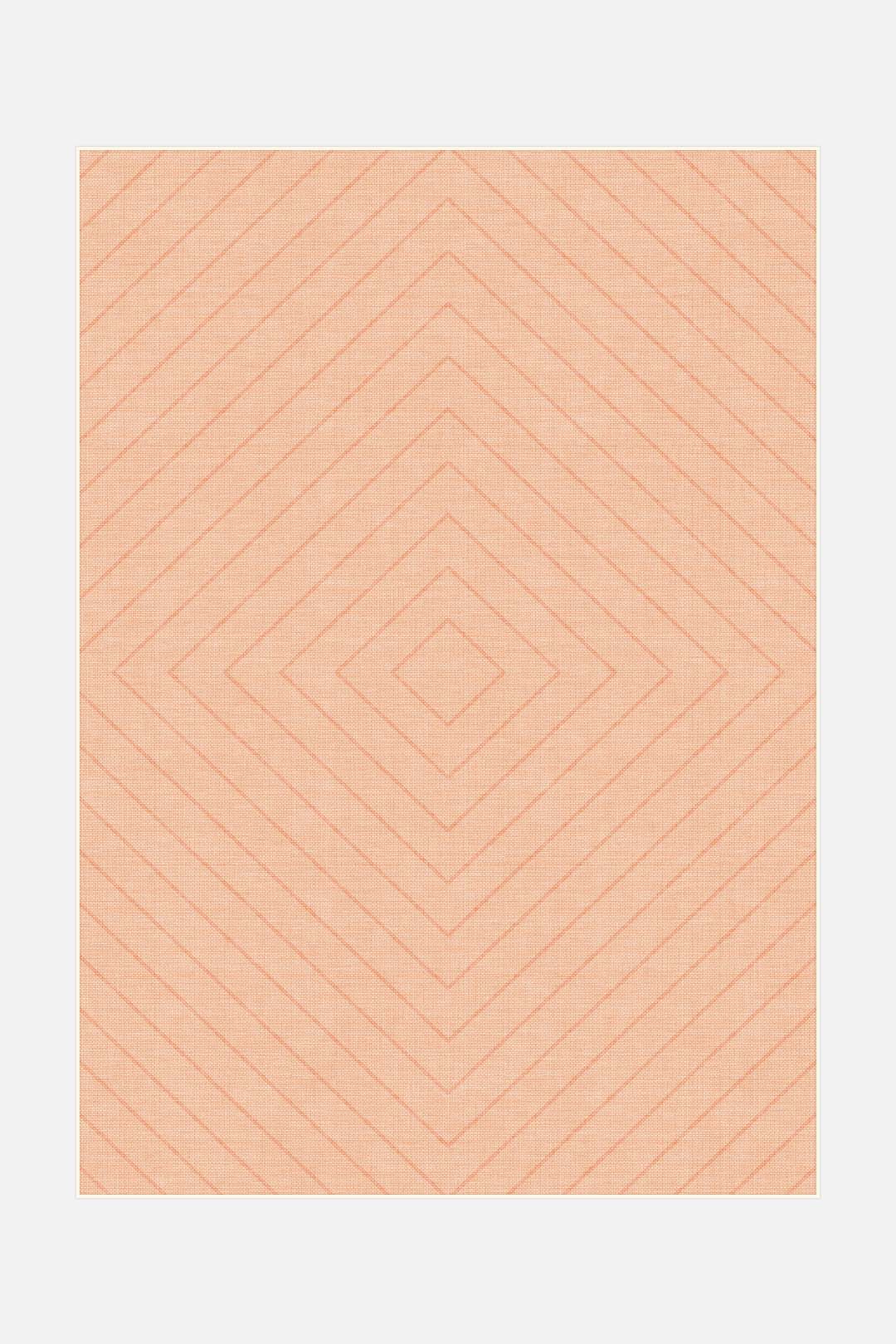 teppana-diamond-papaya-waschbarer-teppich-geometrisch-orange image 1