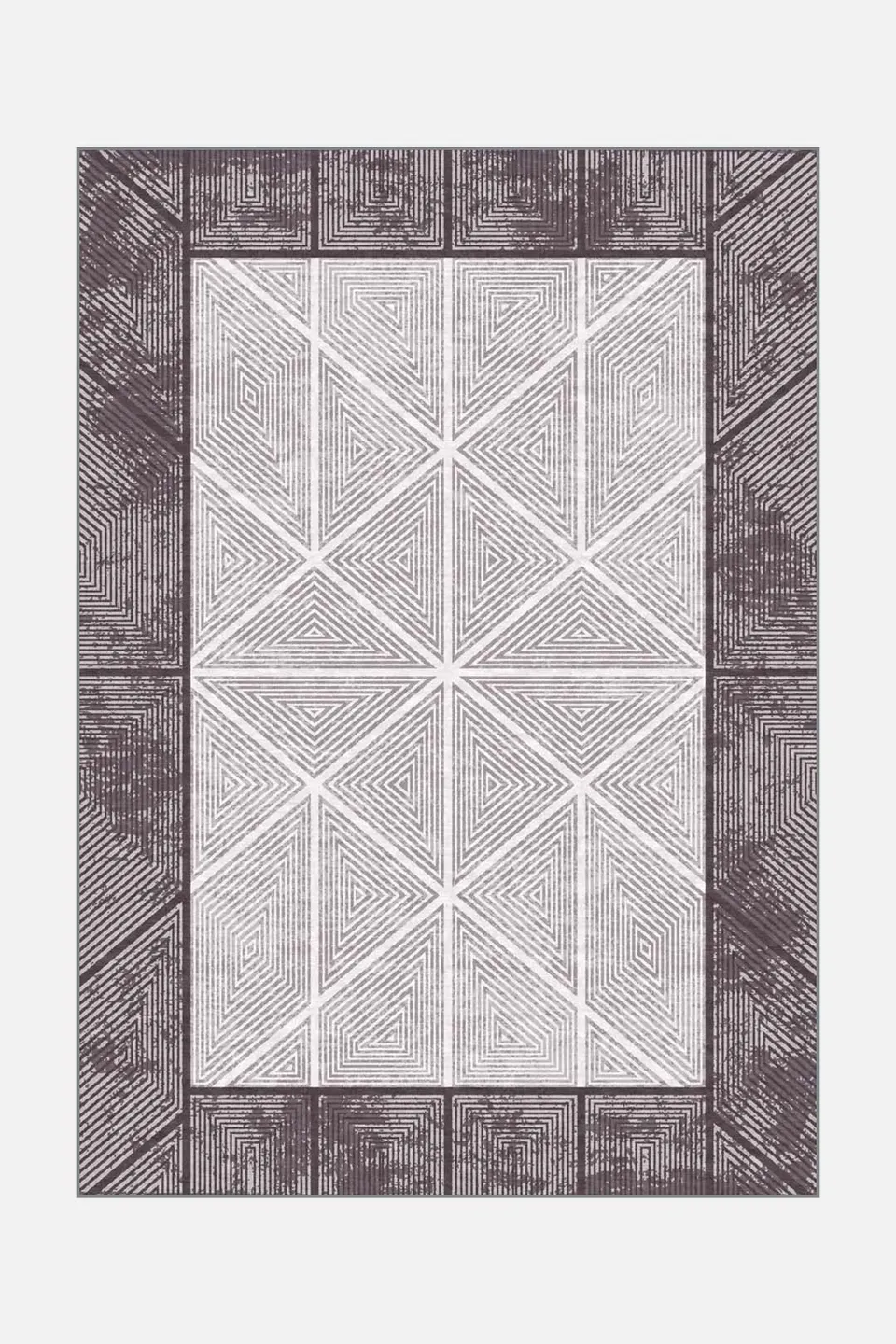 teppana-tahlin-labyrinth-teppich-waschbarer-designer-teppich-in-grau-silber-mit- image 1