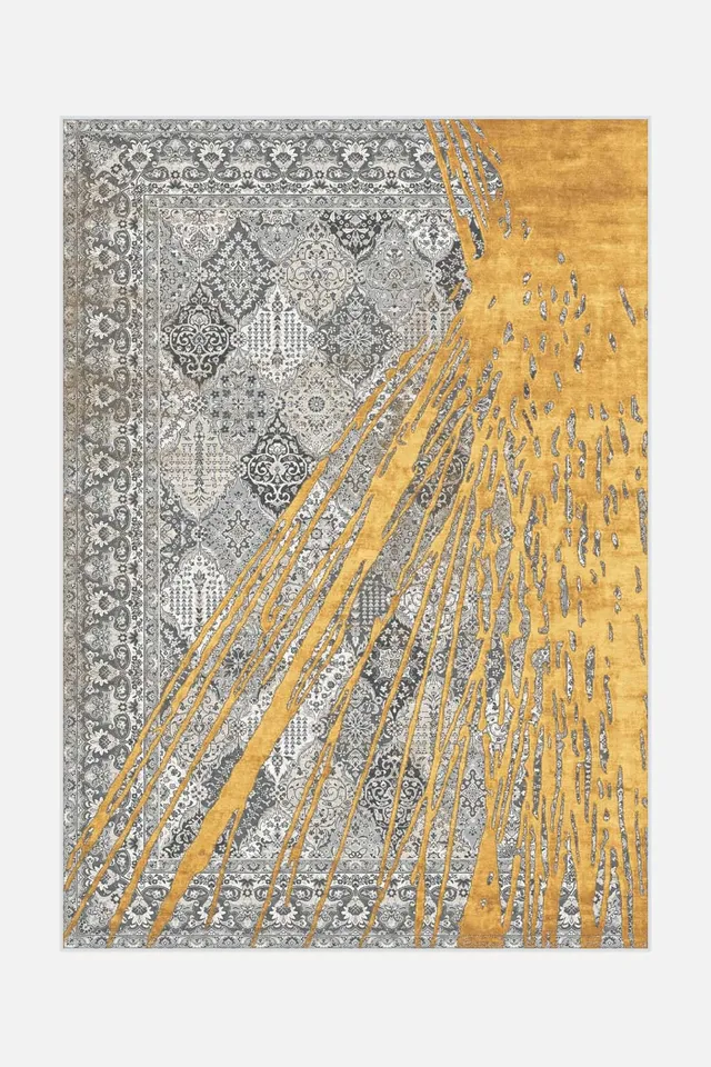 teppana-inga-gold-teppich-waschbar-mit-rutschmatte image 1